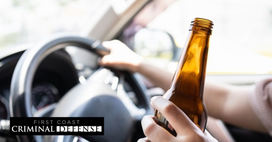 Man behind the wheel with alcohol